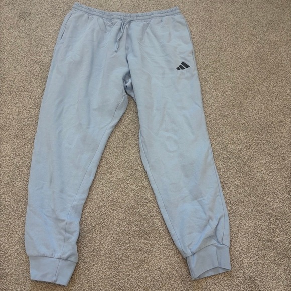 adidas Other - Adidas Mens Essentials French Terry Tapered Cuff Joggers Light Blue XL IN6075